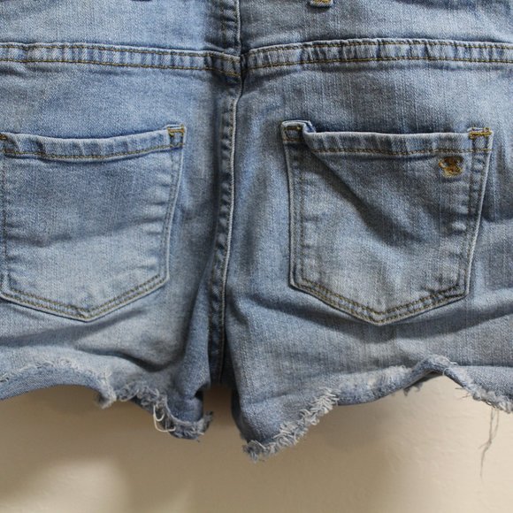 Girls Jessica Simpson Denim Shorts Overalls with Crochet Size 10 - Picture 2 of 10